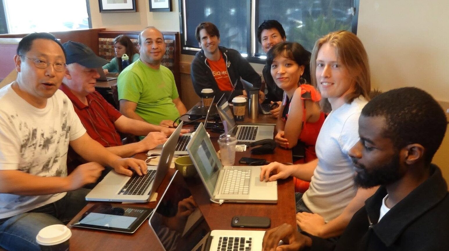 Founders and mentors collaborating at a DDSI Tech Hub event